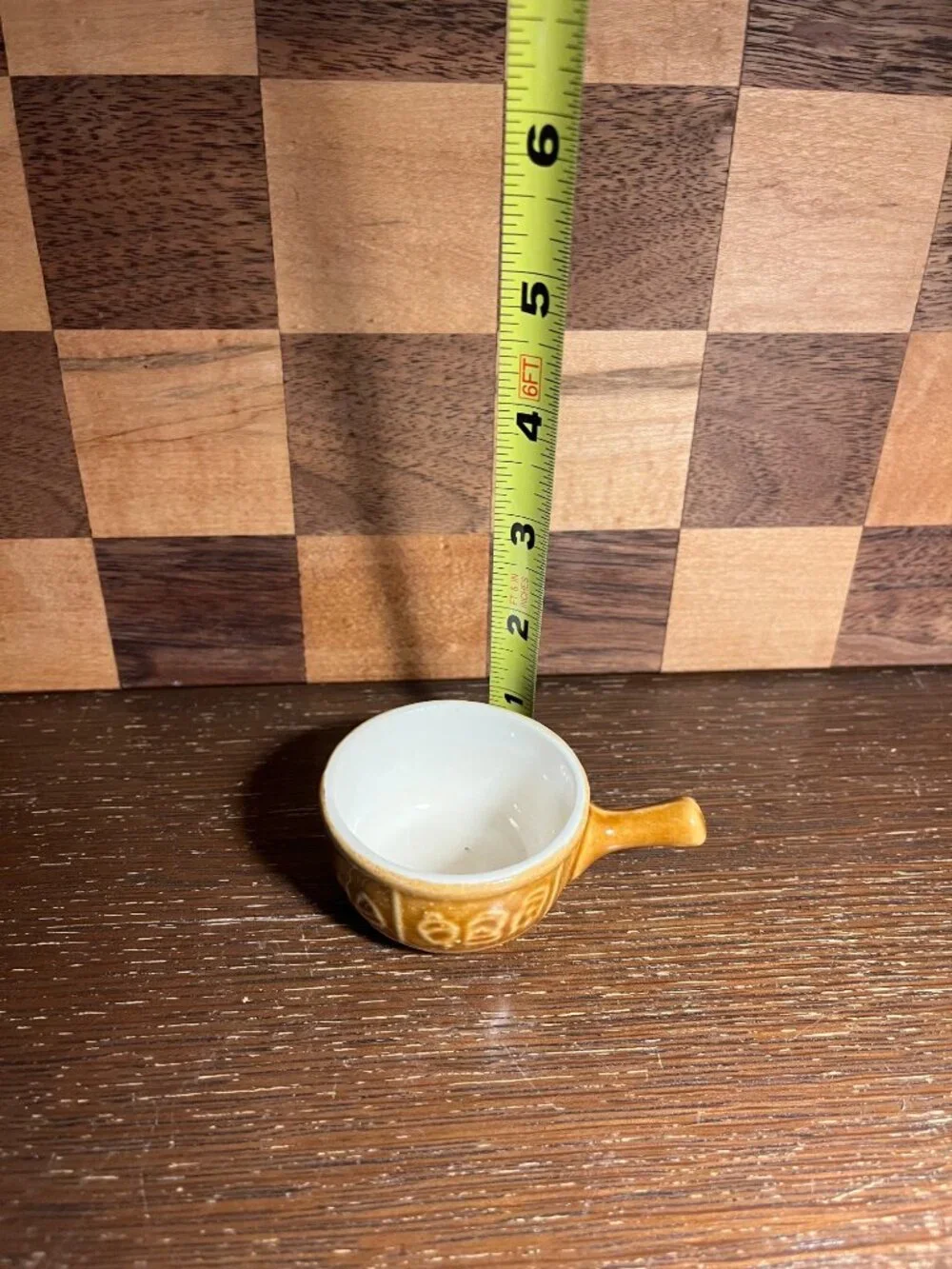 Mini Child Toy Size Earthen Ware Handled Soup Bowl A567
